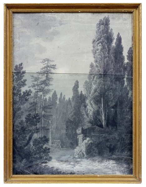 Waldlandschaft mit Sarkophagen — Um 1800